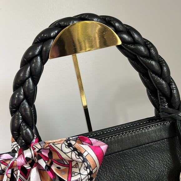 Furla Black Leather Tassel Tote w/COA, Dust Bag & Scarf EUC No Callout MSRP$450 - Picture 5 of 16
